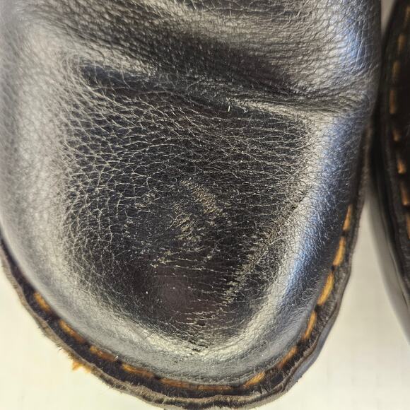 Women's Black Textured Leather B.O.C. Peggy Slip On Platform Clogs Size 8/39 - Picture 2 of 14